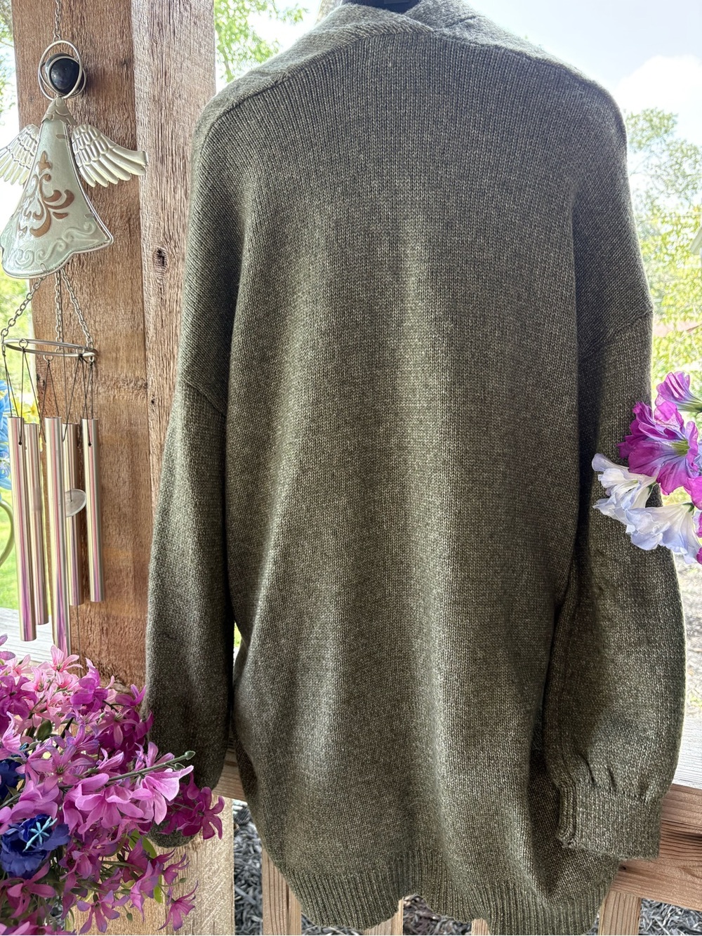 Maurices Sage Heather Soft Long Sleeve Open Front Pockets Cardigan Sweater XL - Picture 7 of 10